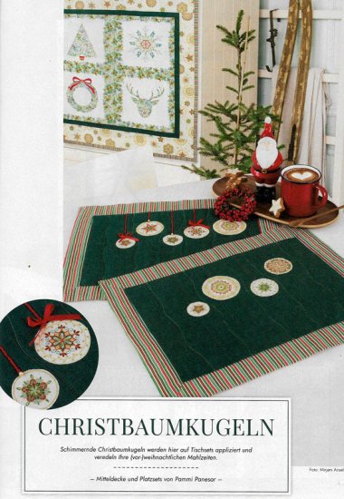 (Bild für) Christbaumkugeln (Mitteldecke und Platzsets) - zum Schließen ins Bild klicken