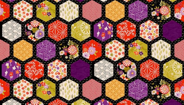 (Bild für) Kimono Hexagon - schwarz - zum Schließen ins Bild klicken