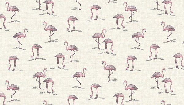 (Bild für) Flamingos - cream - zum Schließen ins Bild klicken