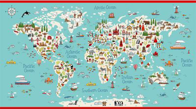 (Bild für) Weltkarte - Paneel - zum Schließen ins Bild klicken